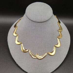 Vintage Gold Boomerang Link Necklace, 18 1/2 Inches, 1970s